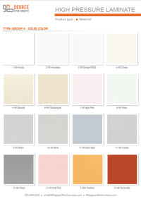 High Pressure Laminate color chart