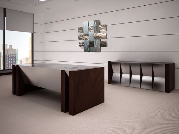 Quincy Modern Executive Desk and Credenza