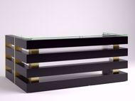 Athens Modern Reception Desk Black and Gold