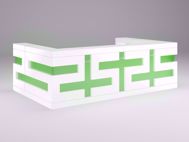 Amarillo Modern Reception Desk - White - green