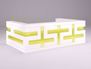 Amarillo Modern Reception Desk - White - Yellow