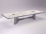 Jasper Modern Conference Table white marble laminate