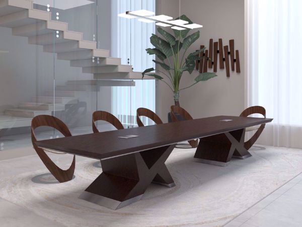 Winston Modern Conference Table room scene - dark top